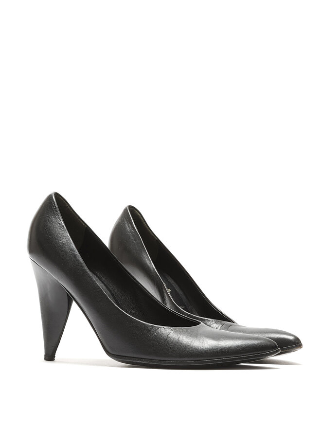 PRADA Escarpins à Talons Hauts en Cuir Grainé