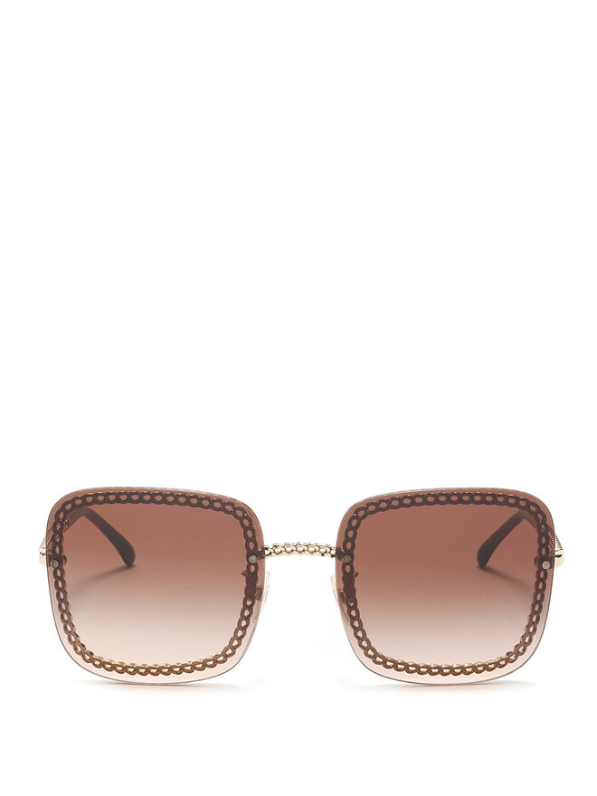CHANEL Chain Detail Square Sunglasses