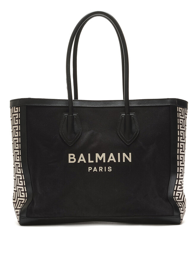 BALMAIN Geometric Canvas Tote Bag