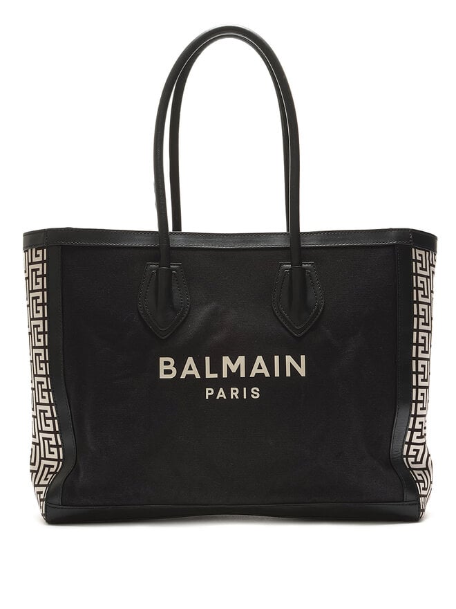 BALMAIN Sac Cabas en Toile Géométrique