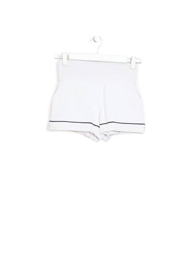 CHANEL Ribbed Knit Mini Shorts