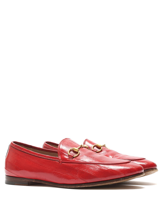 GUCCI Flâneurs en Cuir Rouge avec Mors