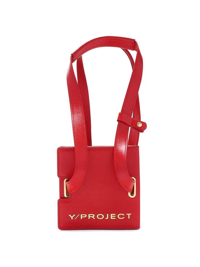 Y/PROJECT Sac à épaule en cuir rouge