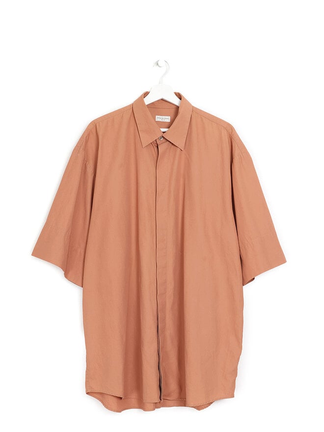 DRIES VAN NOTEN Chemise Orange en Coton à manches Courtes