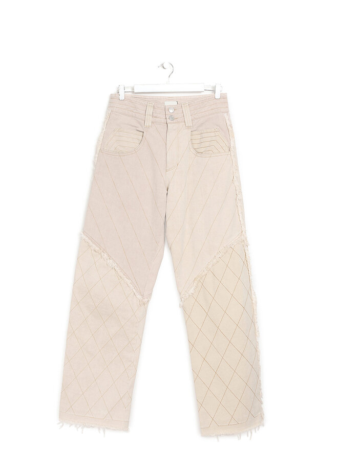 ISABEL MARANT Jean en Denim Effiloché Beige