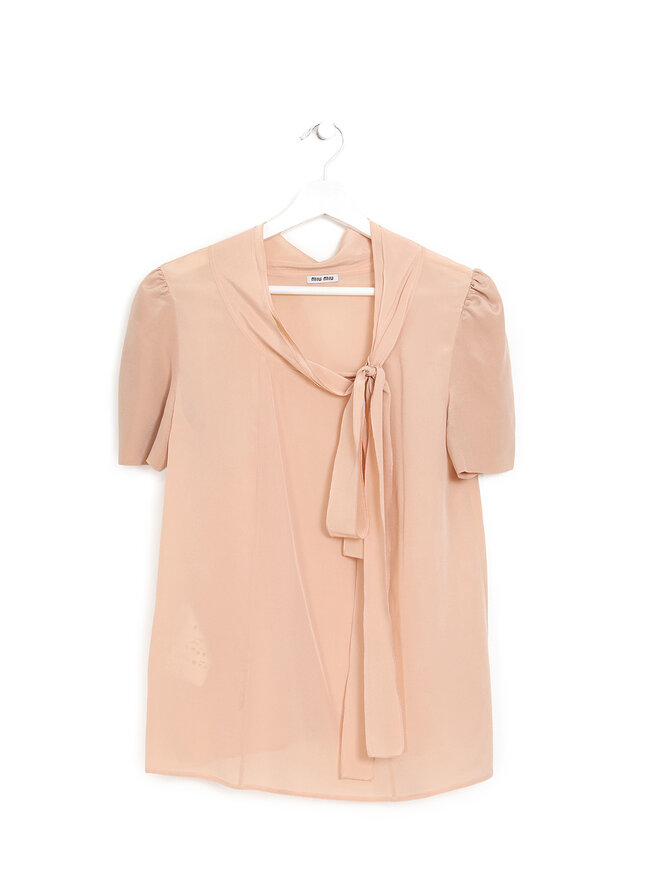 MIU MIU Silk Short Sleeve Blouse