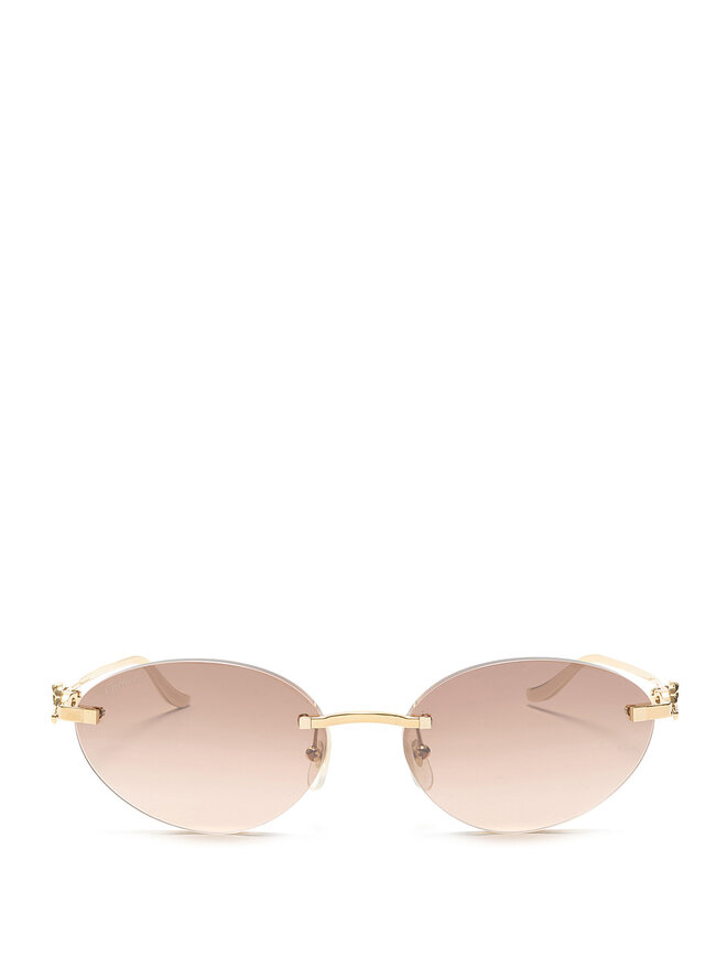 Cartier Gold Oval Frame Sunglasses CT0504S