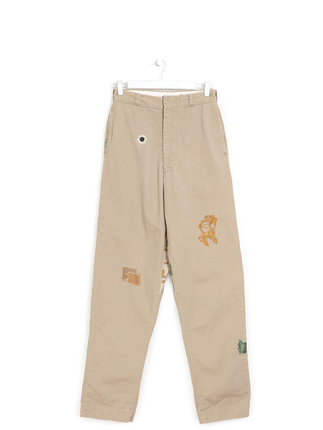 Atelier & Repairs Pantalon à Coupe Décontractée Brodé