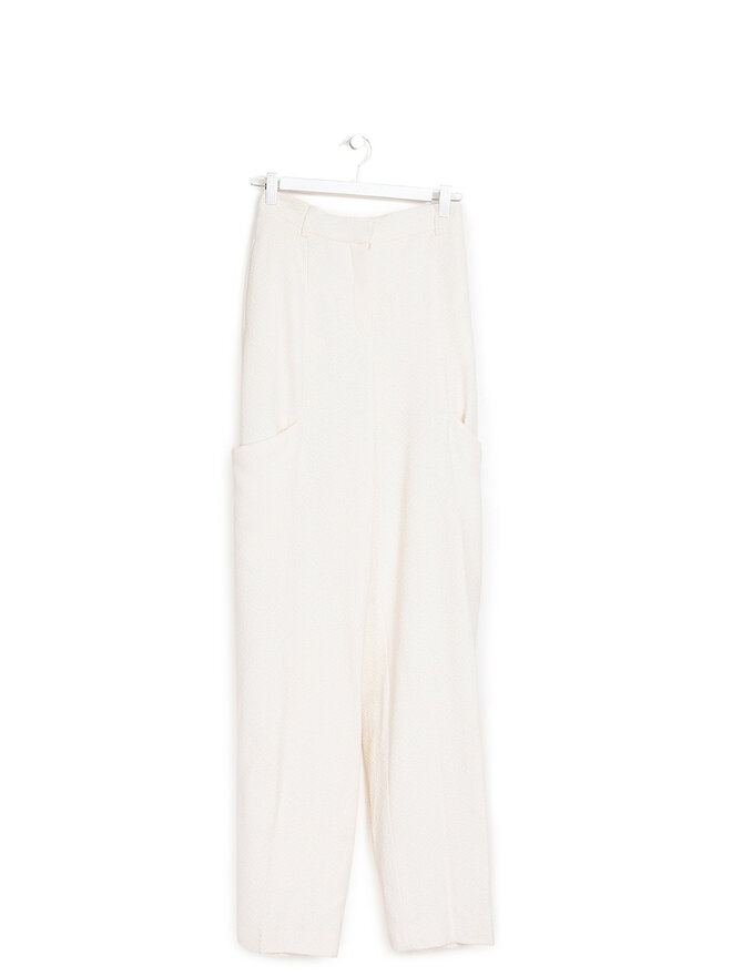 JACQUEMUS Pantalon blanc taille haute La Collectionneuse