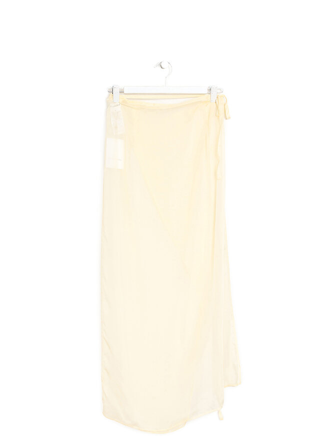 The Frankie Shop Sheer Silk Wrap Midi Skirt