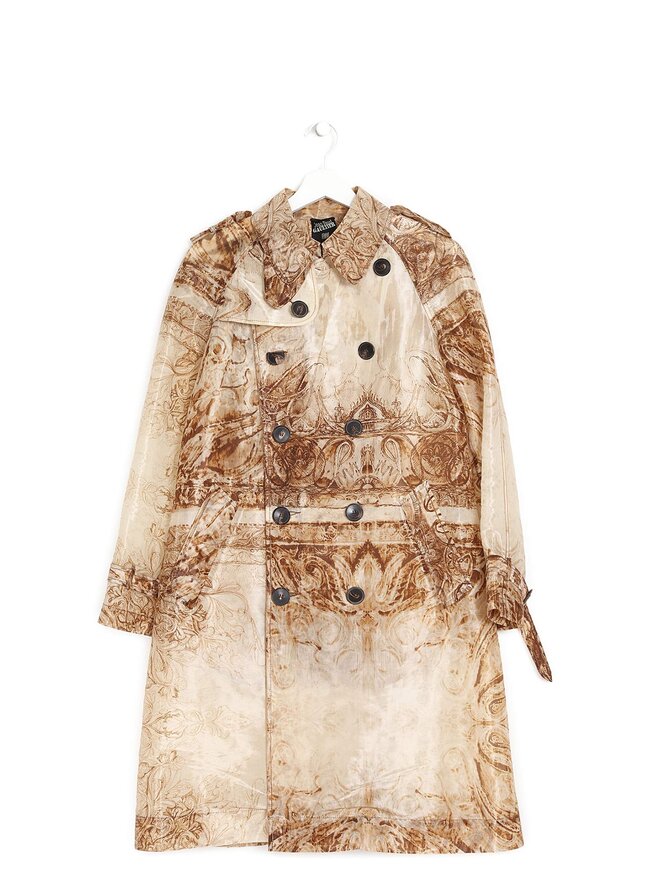 Jean Paul Gaultier FEMME Transparent Abstract Double-Breasted Coat