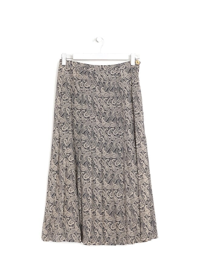 CHANEL Jupe Plissée à Motif Cachemire