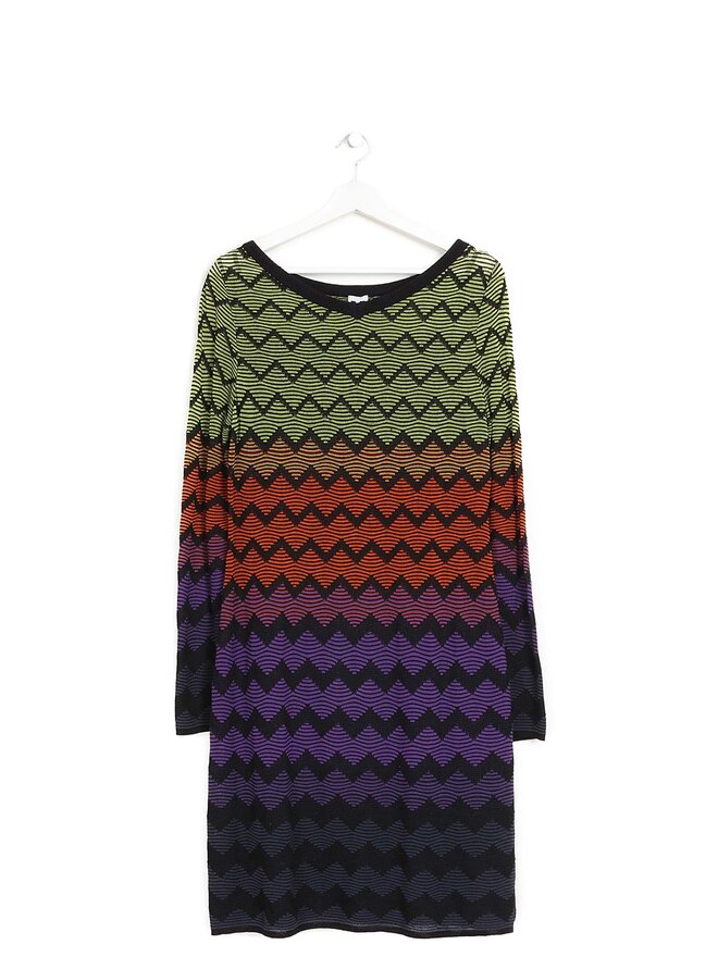 M MISSONI Multicolor Zigzag Midi Dress