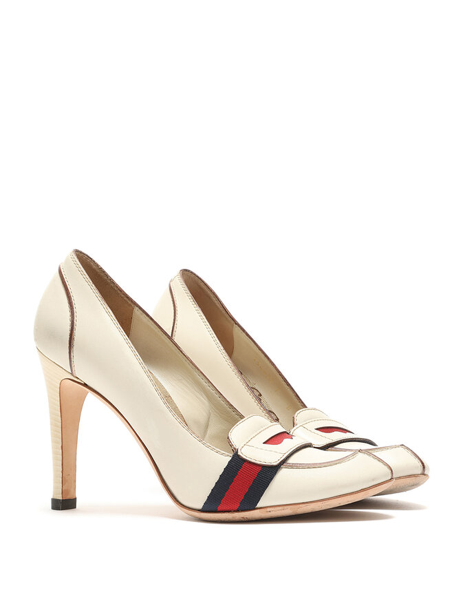 GUCCI Mocassins à talon bande Web Gucci