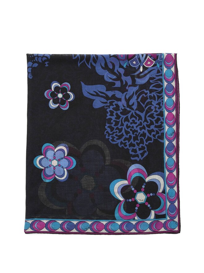 Emilio Pucci Vibrant Floral Geometric Scarf