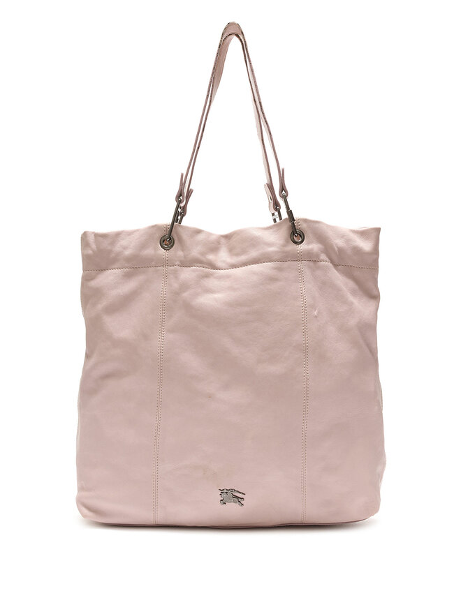 BURBERRY Grained Leather Tote Bag