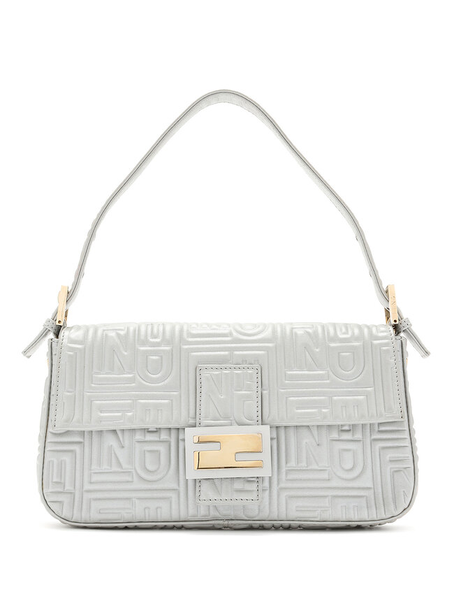 FENDI Embossed Logo Leather Mamma Baguette