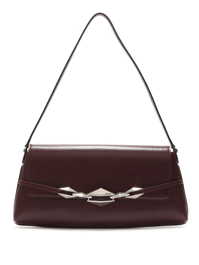 JIMMY CHOO Pochette en Cuir Grainé à Chaîne