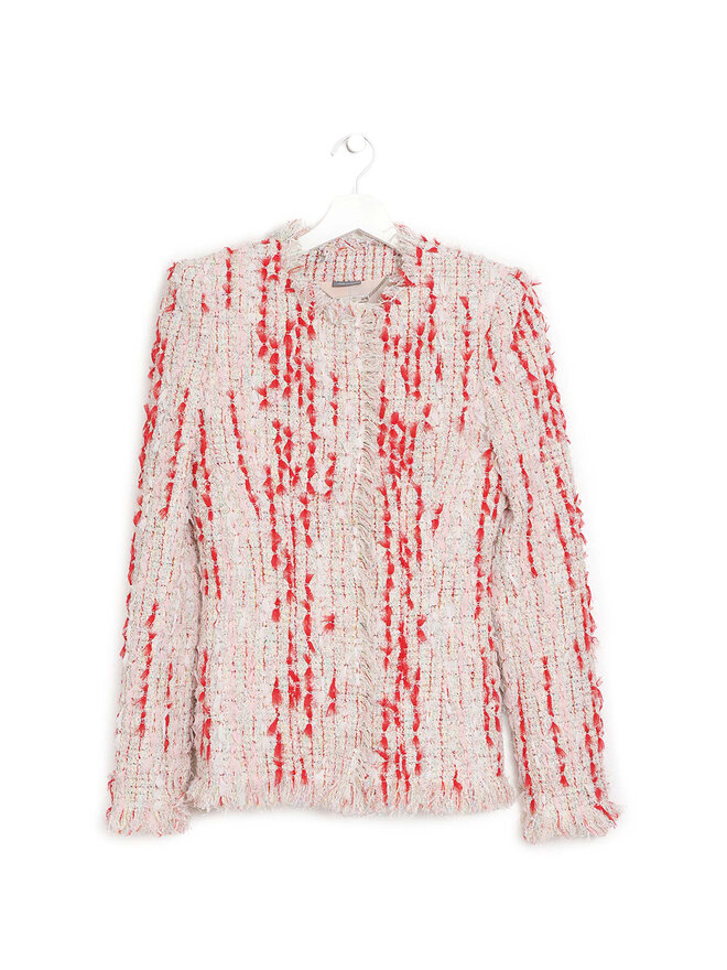 Alexander McQueen Veston en Tweed Rouge et Blanc