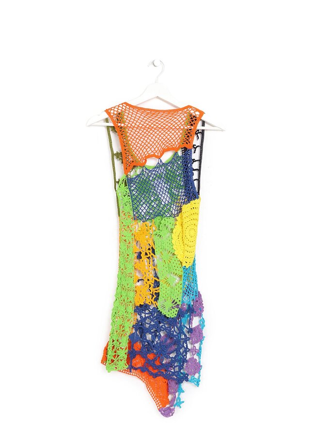 Luna del Pinal Multicolour Open Knit Midi Dress