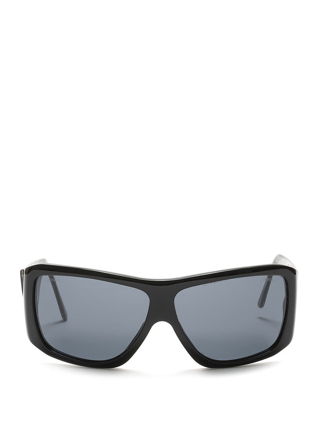 CHANEL Lunettes de soleil rectangulaires à logo