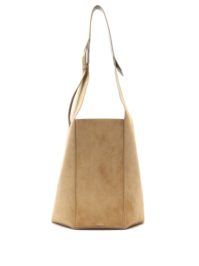 THE ATTICO Brown Suede Shoulder Bag