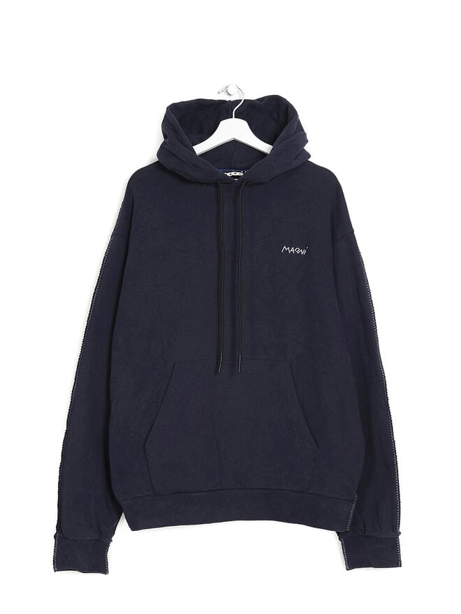 MARNI Blue and Black Cotton Hoodie