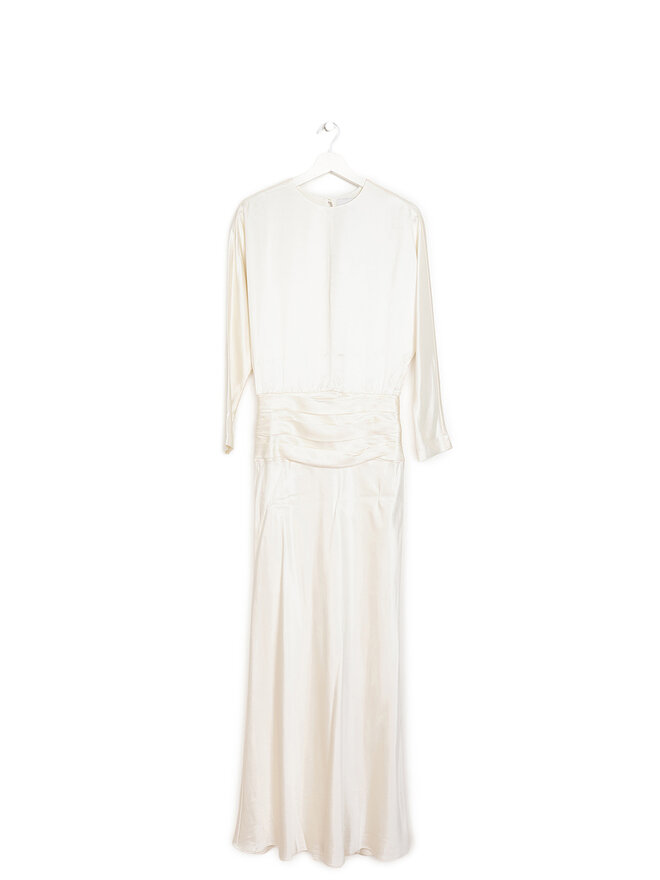 Reformation Silk Maxi Dress with Ruched Waist