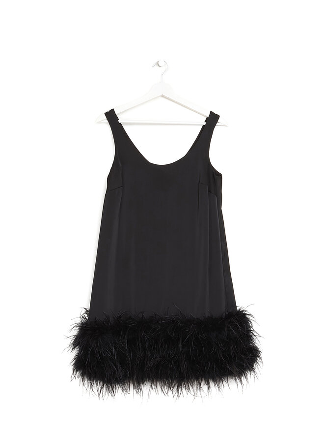 NADINE MERABI Robe Mini Ourlet Plumes