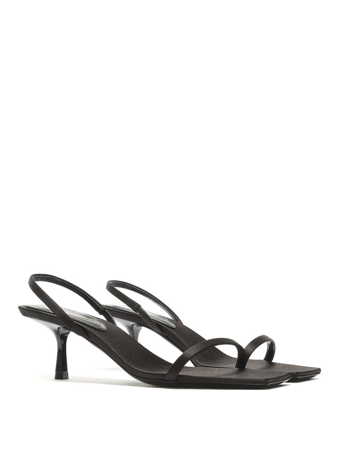 SAINT LAURENT Satin High Heel Sandals