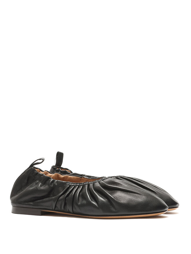 MANSUR GAVRIEL Pleated Leather Ballerina Flats