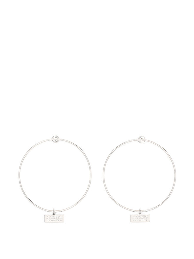 MM6 Maison Margiela Boucles d'oreilles à plaque logo circulaire