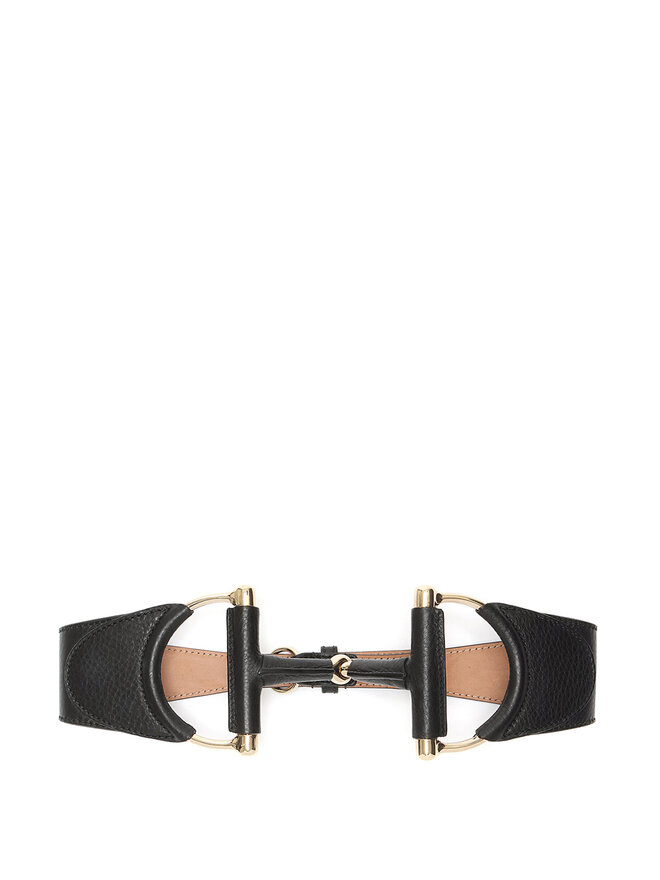 GUCCI Horsebit Textured Leather Belt