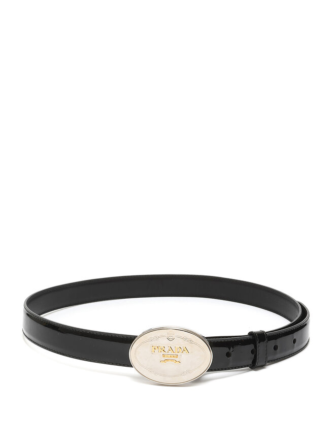 PRADA Embossed Logo Leather Belt