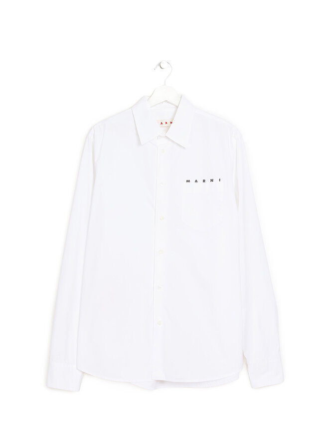 MARNI White Button-Up Cotton Shirt