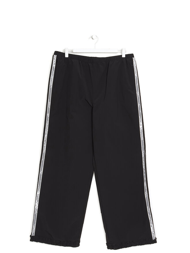 SANDY LIANG Lace-Striped Straight-Leg Trousers