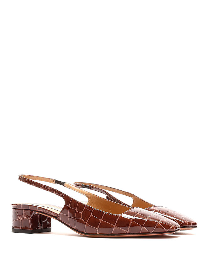 AQUAZZURA Ginza Sling 35 Croc-Embossed Pumps