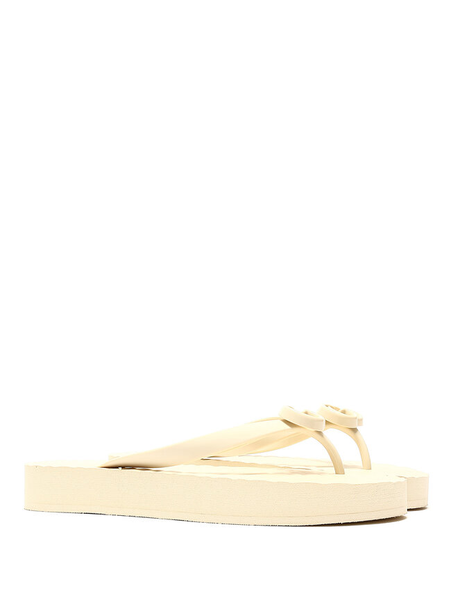 GUCCI GG-Logo Plaque Rubber Flip Flops