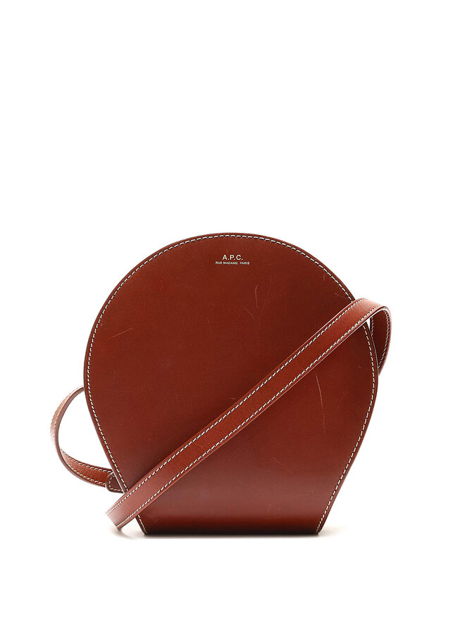 A.P.C. Brown Leather Crossbody Bag