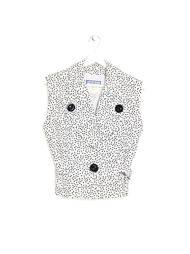 Yves Saint Laurent Gilet à Pois à Boutons sur le Devant