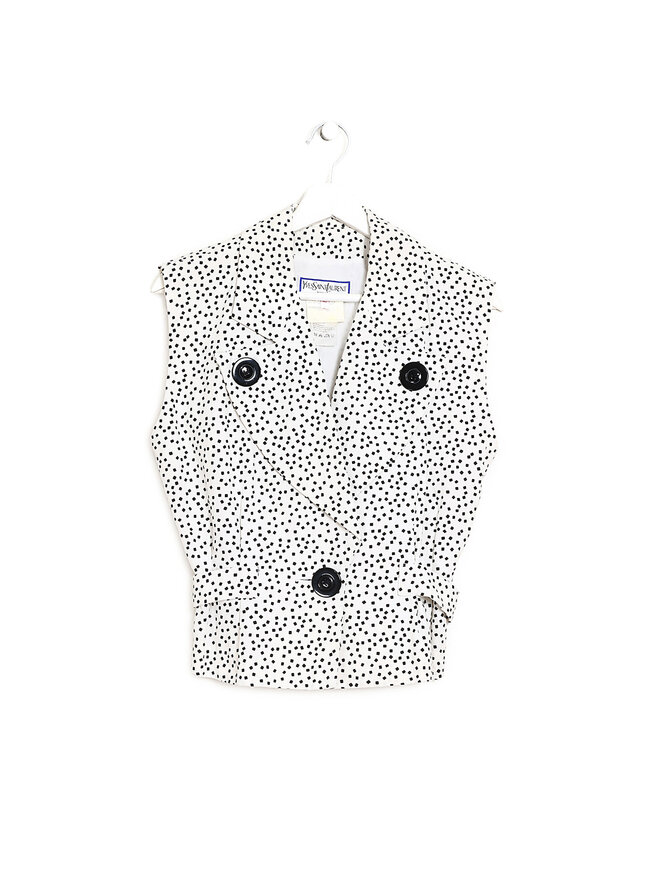 Yves Saint Laurent Polka Dot Button-Front Vest