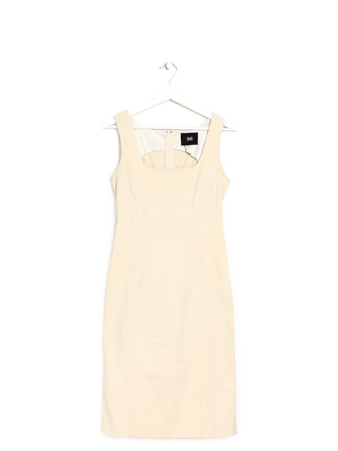 D&G DOLCE & GABBANA Ivory Sleeveless Dress