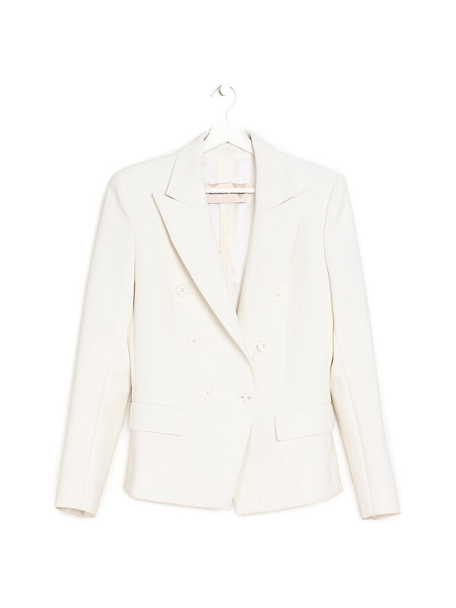 Alexandre Vauthier White Wool Tuxedo Blazer