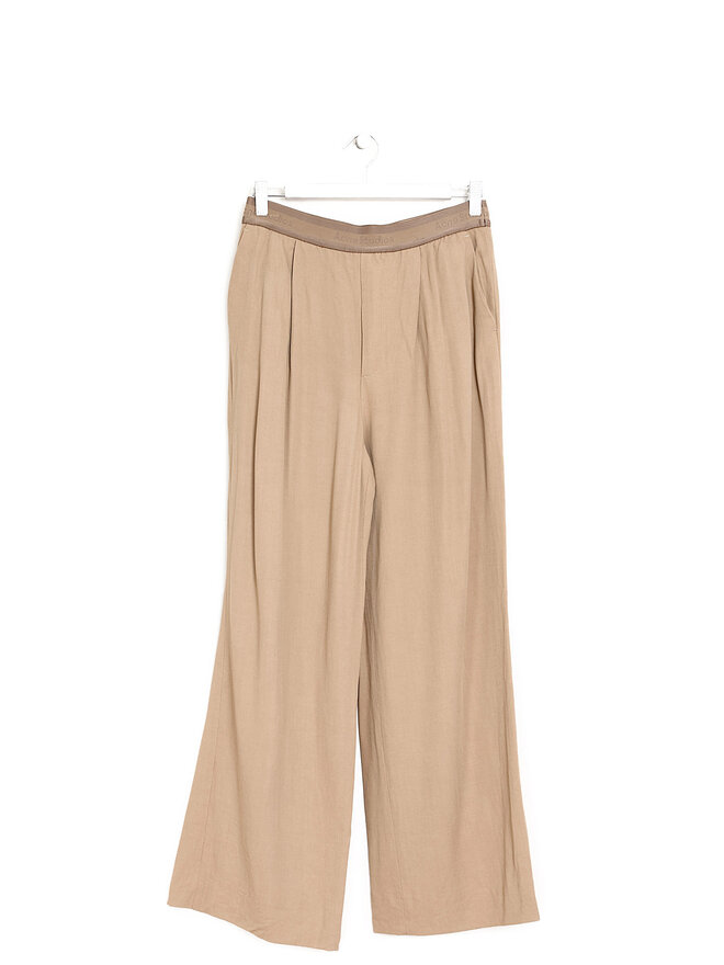 Acne Studios Logo Tape Twill Wide Leg Trousers