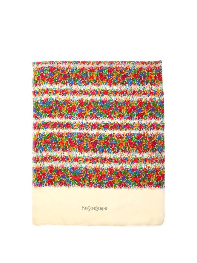 Yves Saint Laurent Multicolored Patterned Scarf