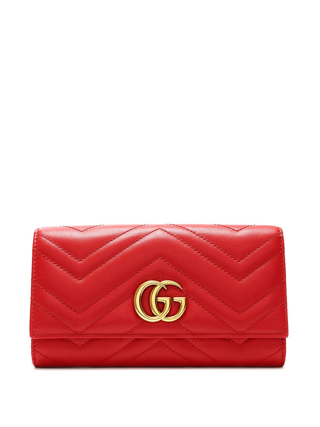 GUCCI GG Marmont Chevron Leather Wallet