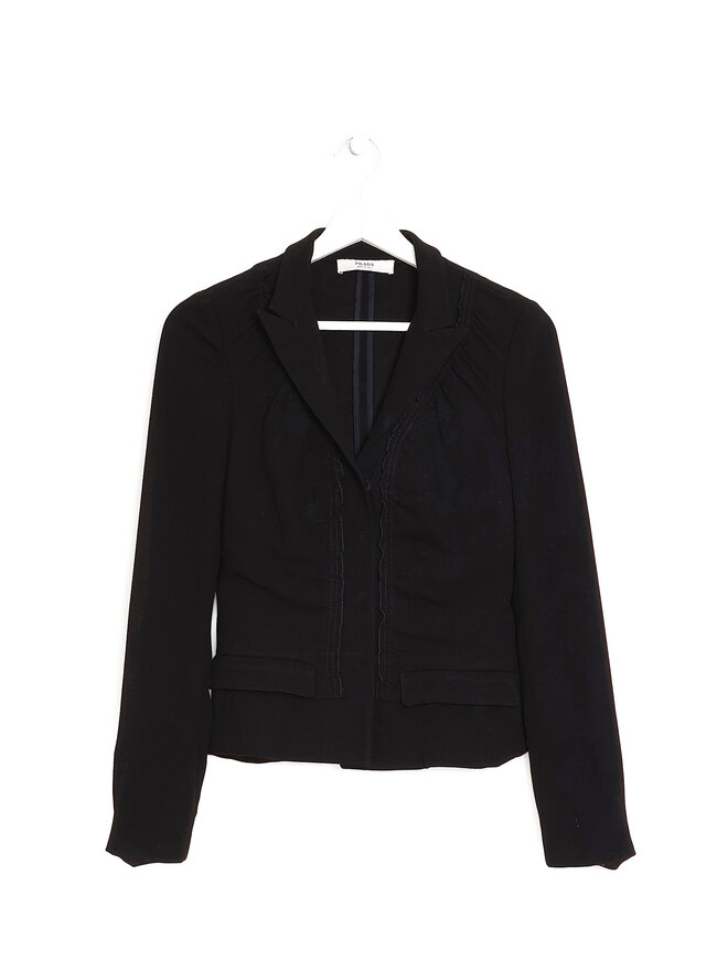 PRADA Ruching Detail Lapel Blazer