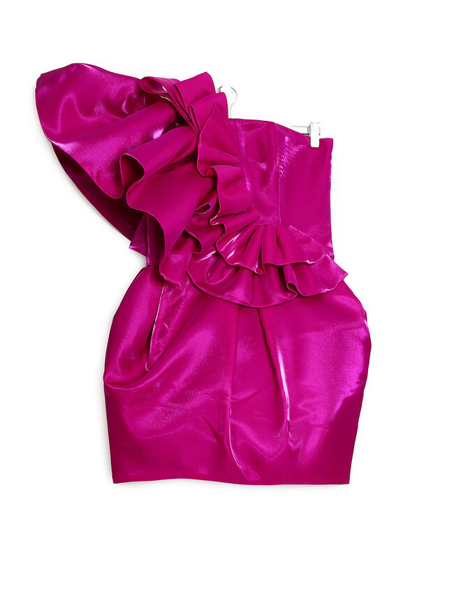 Mitiliane Couture Mini Robe à Volants Mauve