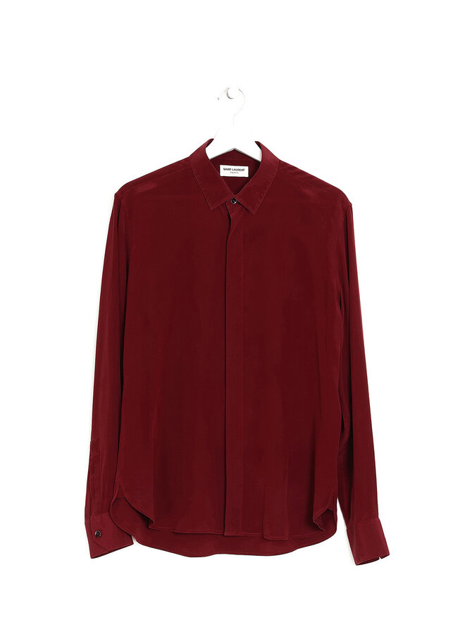 SAINT LAURENT Classic Red Silk Shirt