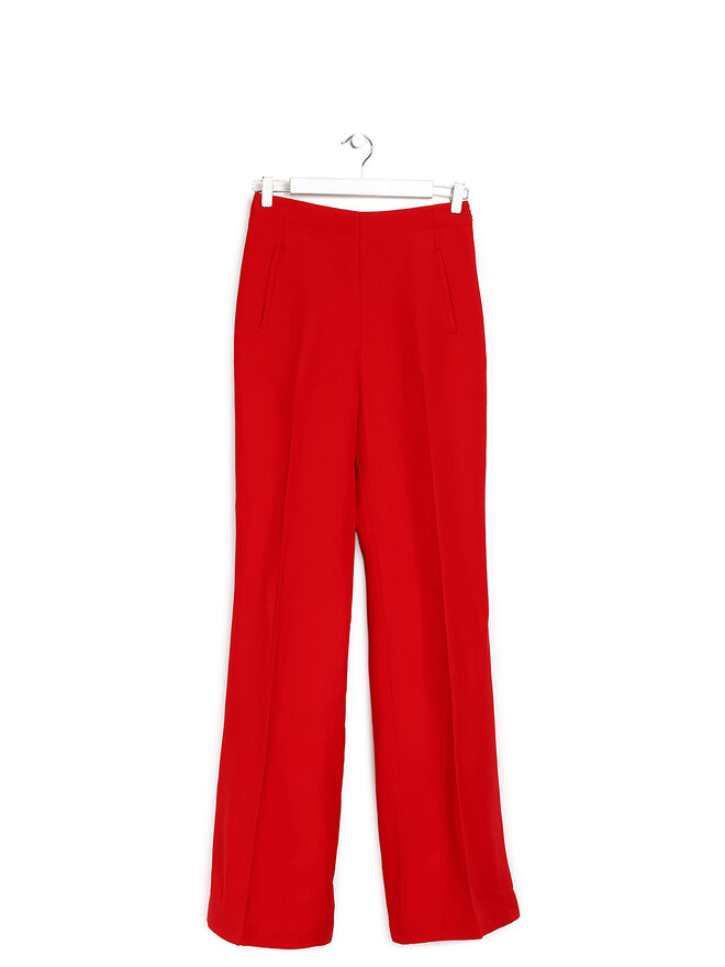 Roland Mouret Wide-Leg Red Trousers